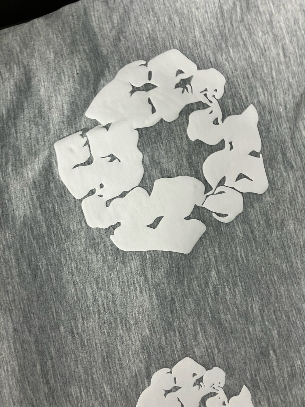 Gray Short Sleeve Tee with White Graphic Motif - Women's Casual Top - Picture 4 of 8